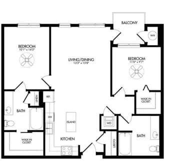 Master Bedroom with Ensuite Bathroom for Rent in 2B2B Apt 94040 1