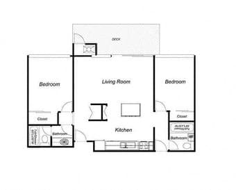 Two-bedroom, two-bath apartment available near Stanford Research Park 1
