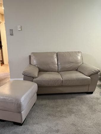 Leather Loveseat + Ottoman for $210 (95051 Pickup) 1