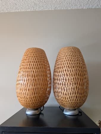 2 * Rattan Lamps with smart light bulbs 2