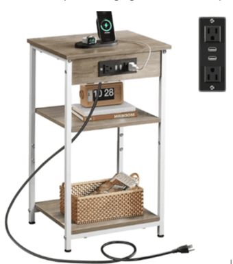Bedside table (with charging station and USB) 1