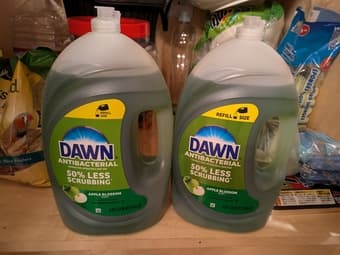 Tide laundry detergent (84 FL oz) and Dawn dishwashing detergent FL oz 2