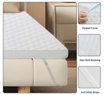 EDILLY 3 Inch Cooling Gel Memory Foam Mattress Topper Queen Size 1