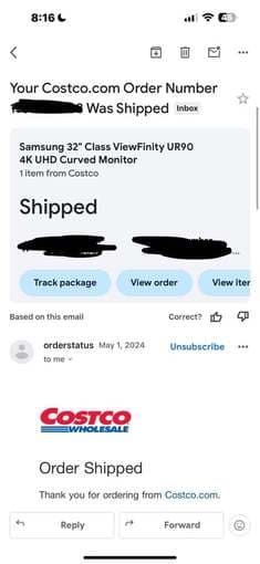 Samsung 32" Class ViewFinity UR90 4K UHD Curved Monitor - bought 5/24 3