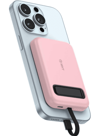 Mini Portable Charger w/ Built-in Cable, attachable to back of phone 1