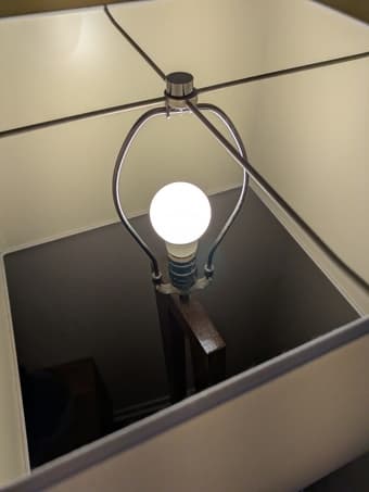 Dark Brown Wood Floor Lamp - Excellent Condition 3