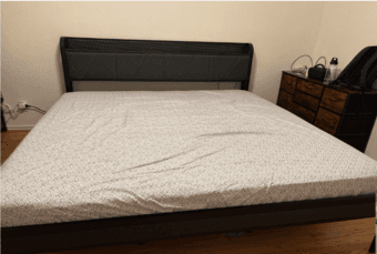 King sized bed frame in mint condition 1