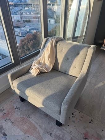 Gray Crate & Barrel Sofa Chair 1