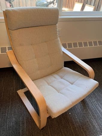 POÄNG Armchair, birch veneer/Gunnared beige - excellent condition 1