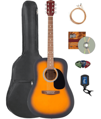 Beautiful Acoustic guitar with gig bag, capo, picks, tuner 1