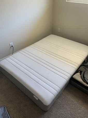 IKEA HAUNGESUND queen mattress (+free SLATTUM frame) 1