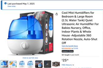 Cool Mist Humidifier – 2.5L Tank, Ultra-Quiet, Only $10! 1