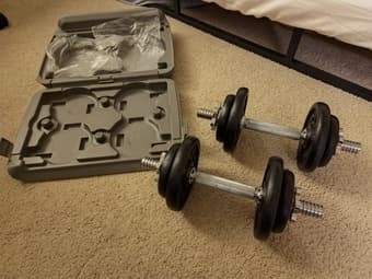 Adjustable dumbbell set (40 lb total) 1