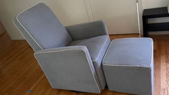 Davinci Olive Glider and Ottoman 2