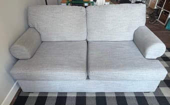 Small comfy light grey sofa (2 seat) 1