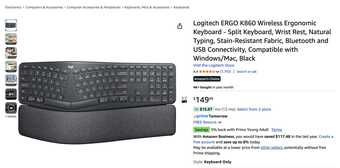 Brand New Logitech ERGO K860 Wireless Ergonomic Keyboard 1