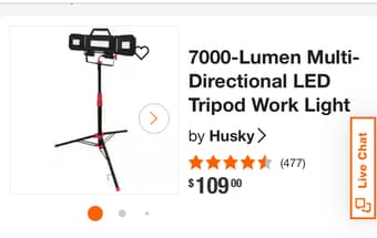 Husky 7000 lumens portable LED work lamp 2