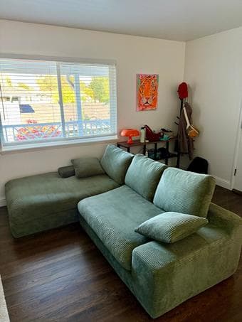 Green L-shape Boneless Sofa - Only 6 months used 1