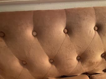 Pink velvet loveseat 2