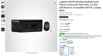 Logitech MK345 Wireless Keyboard and Mouse Combo 1