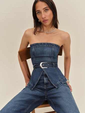 Brand new Reformation Denim Top with Tags! 2