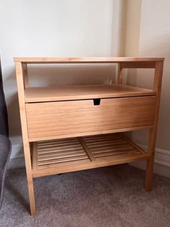 Nightstand bamboo table with drawer 1