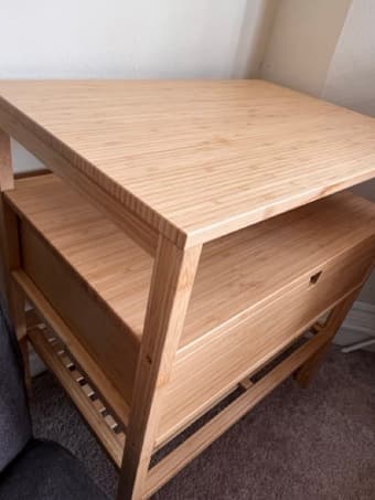 Nightstand bamboo table with drawer 2