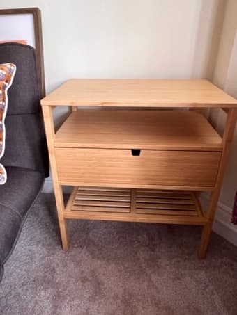 Nightstand bamboo table with drawer 3