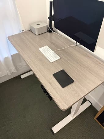 FlexiSpot E5 Electric Standing Desk - Dual Motor - 48x24 Oak Top, Whi 1