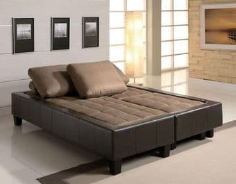 Selling: sectional sofa bed/ottoman set, converts to queen bed! 2
