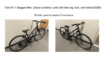 Trek bike (good condition) locks, helmet included 1