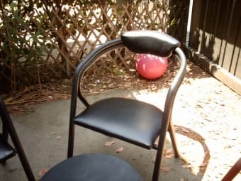 Set of Four Black Patio Chairs w/Free Table - $20! 2