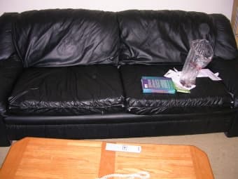 tv stand, end table, fan, couch 2