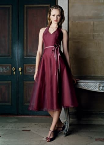 Halter Wedding Dress w/ Flowers from David's Bridal Chambord (Red) 4 1