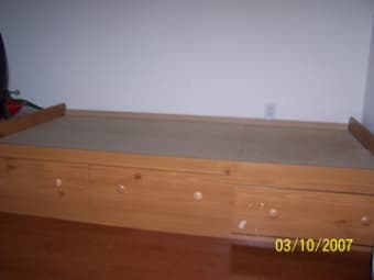 Twin size bed frame with drawers, sofabed 1
