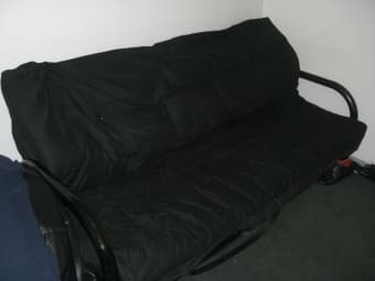 Black Metal futon w/ 2 mattresses $80 1