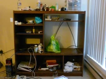 Solid wood media centre (a great book shelf also) - $20 1