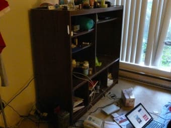Solid wood media centre (a great book shelf also) - $20 2