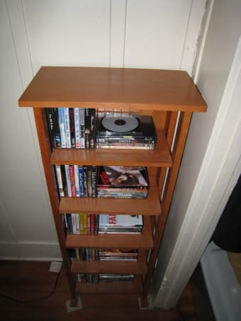 Handsome wooden CD / DVD shelf - $40 (palo alto) 2
