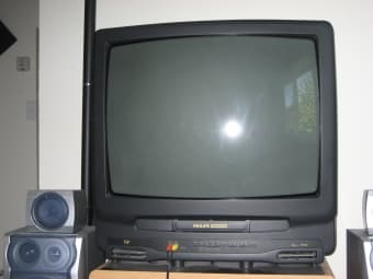 26" Philips TV w/ built in VHS player + DVD player - $50 1