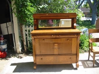 Antique Oak Hutch 1