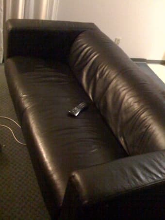 Beautiful Black Leather Sofa, $280 2