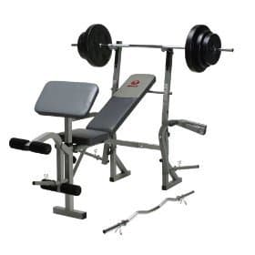 Marcy Weight Bench w/ 100lb weights + 2 bars ($150) 1