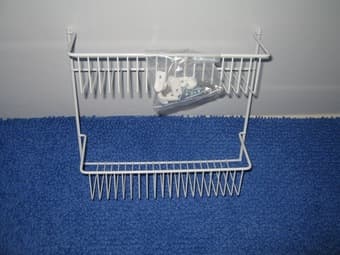 Bathroom / kitchen organizer racks, $7 1