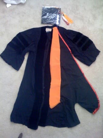 For Sale: Ph.D cap and gown (organge hood) for engineering Ph.Ds: $65 1