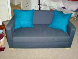 FOR SALE: Navy Blue Ikea Loveseat - $90/OBO 1