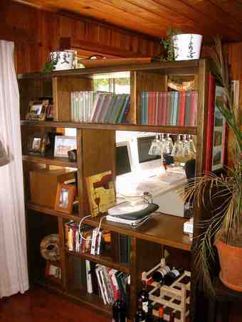 Very large wooden book shelf or room divider - $75 1