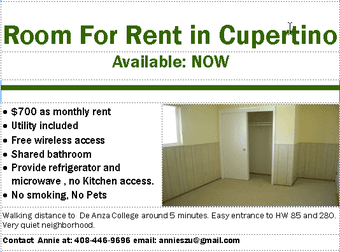 attached photo for room renting 1