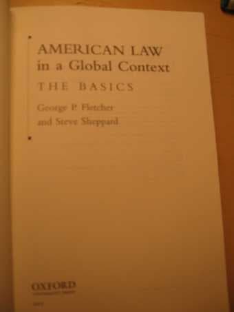 Textbook- American Law in a Global Context - $20 2