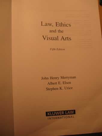 Textbook- Law, Ethics, And the Visual Arts - $110 2